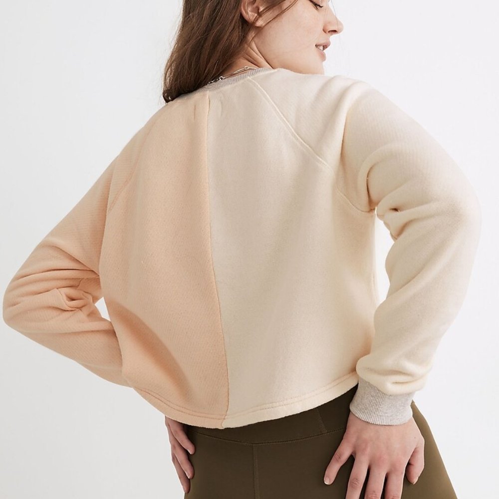 BRAND NEW | Madewell | MWL Airyterry Colorblock Crop Sweatshirt - Picture 2 of 8